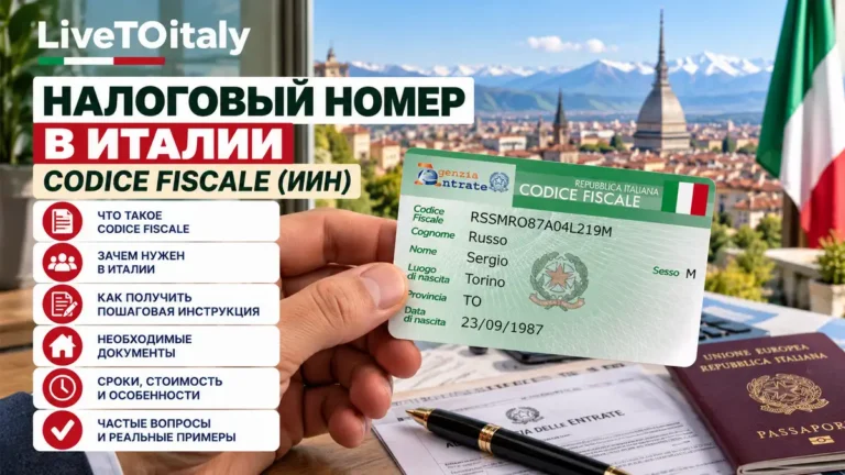 Налоговый номер в Италии «Codice Fiscale» ИИН