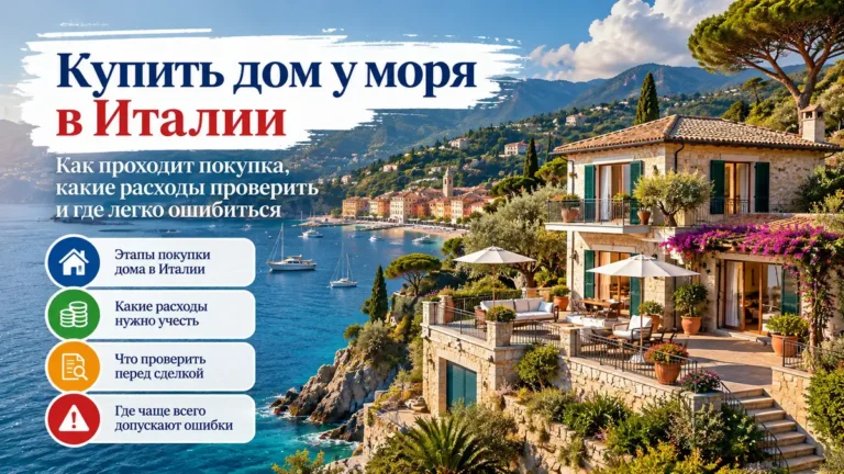 Купить дом у моря в Италии: как проходит покупка, какие расходы проверить и где легко ошибиться