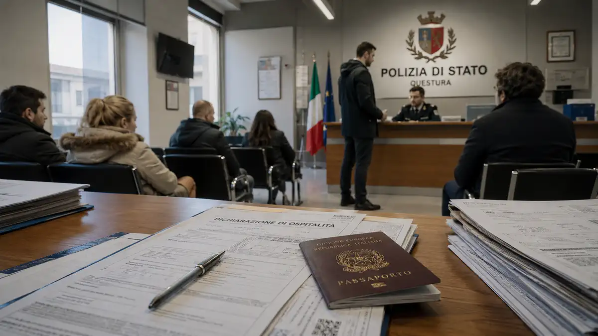 Подача dichiarazione di ospitalità в Questura для регистрации иностранного гражданина в Италии