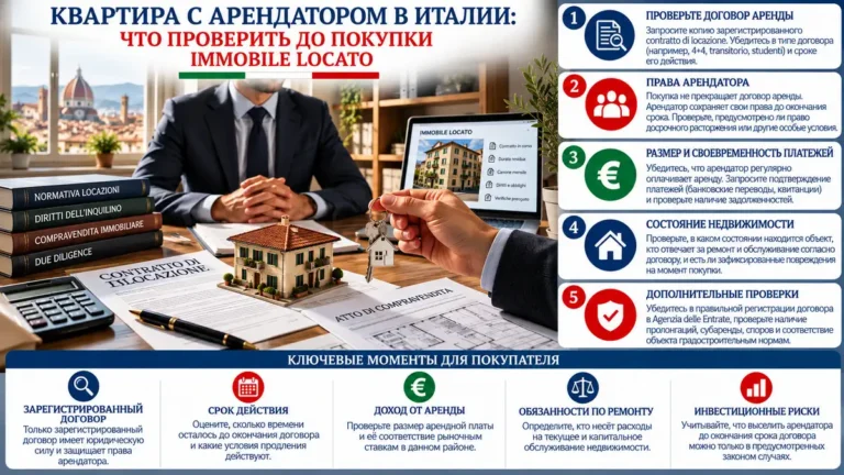 Квартира с арендатором в Италии: что проверить до покупки immobile locato