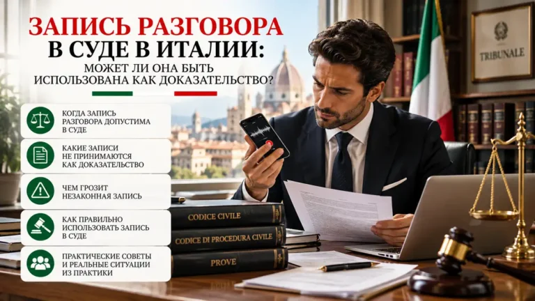 Запись разговора в Италии: можно ли использовать её в суде и когда это законно