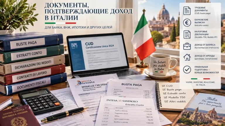 Документы подтверждающие доход физического лица в Италии