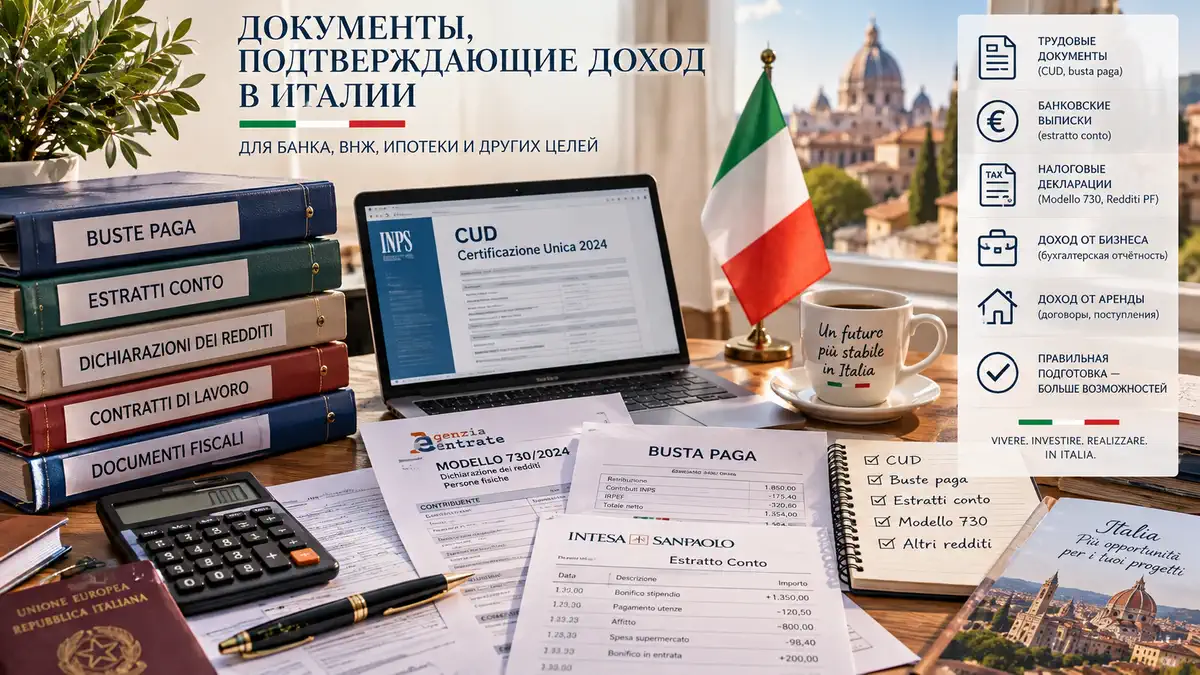 Основные финансовые документы для подтверждения дохода в Италии