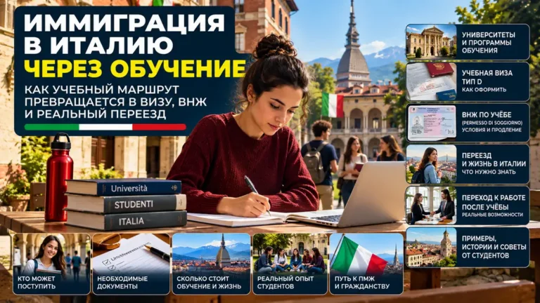 Иммиграция в Италию через обучение: от поступления до визы, ВНЖ и жизни после учёбы