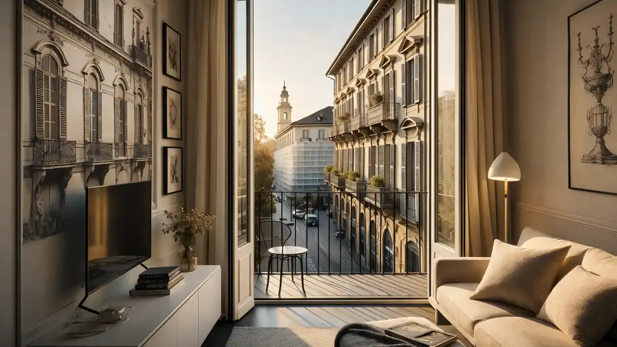 Современные апартаменты с видом на центр Турина.