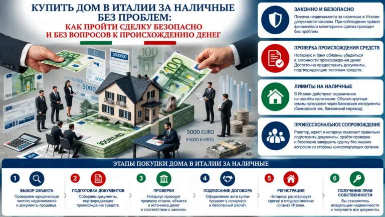 Купить дом в Италии за наличные без проблем: как пройти сделку безопасно и без вопросов к происхождению денег