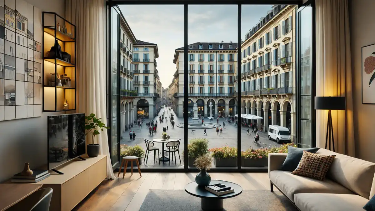 Уютная квартира в центре Турина с видом на исторические здания и площади