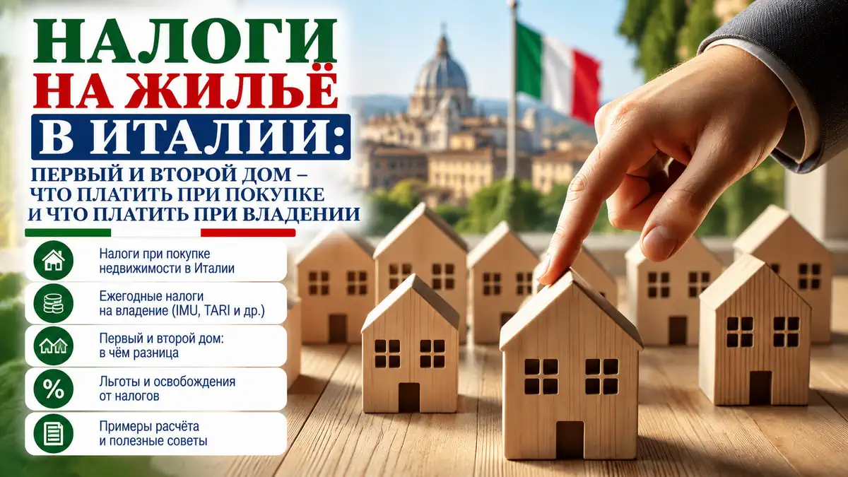 Налоги на недвижимость в Италии – разница между первым и вторым домом