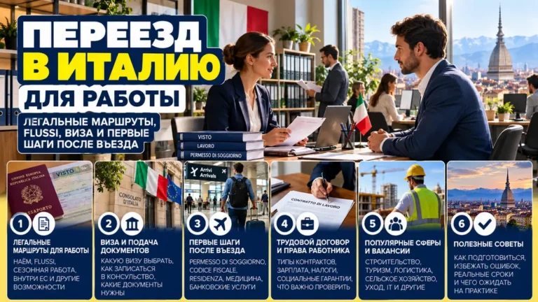 Переезд в Италию для работы: Flussi, рабочая виза и permesso для граждан не-ЕС