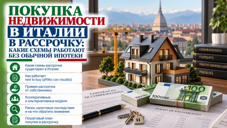 Покупка недвижимости в Италии в рассрочку: какие схемы работают без обычной ипотеки