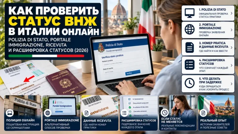 Как проверить статус ВНЖ в Италии онлайн: Polizia di Stato, Portale Immigrazione, ricevuta и расшифровка статусов (2026)