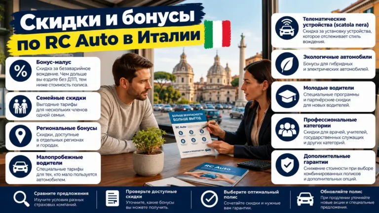 Скидки на RC Auto в Италии в 2026-2027 году: Legge Bersani, RC Familiare и способы экономии