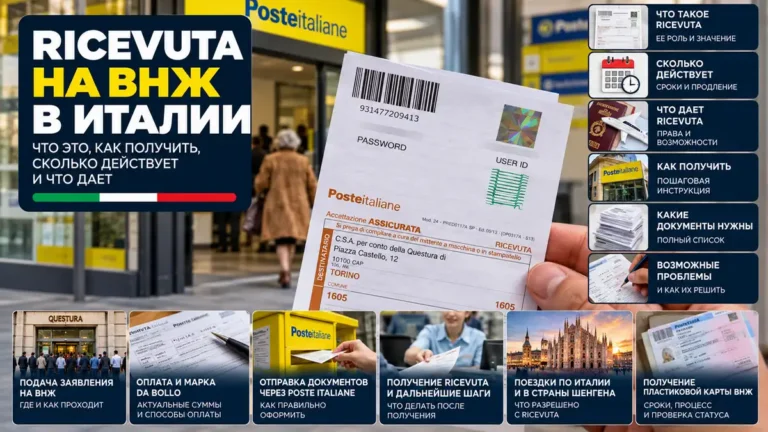 Ricevuta Permesso di soggiorno в Италии: что это, права и поездки
