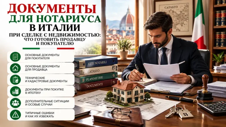Документы для нотариуса в Италии при сделке с недвижимостью: список продавца и покупателя