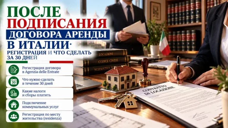 После подписания договора аренды в Италии: регистрация и что сделать за 30 дней
