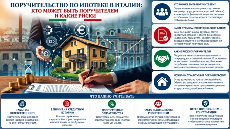Поручительство при ипотеке в Италии: кто может быть гарантом и чем рискует