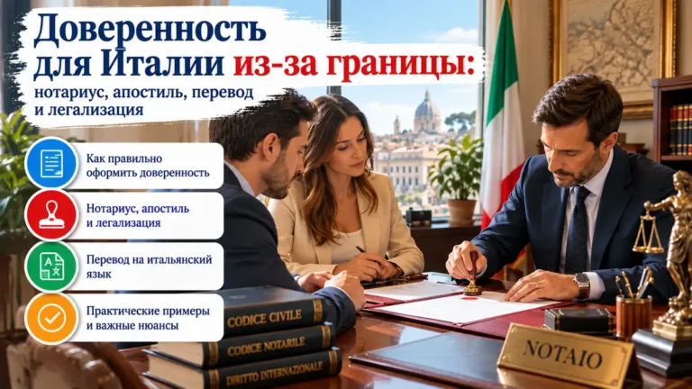 Доверенность для Италии из-за границы: нотариус, апостиль, перевод и легализация