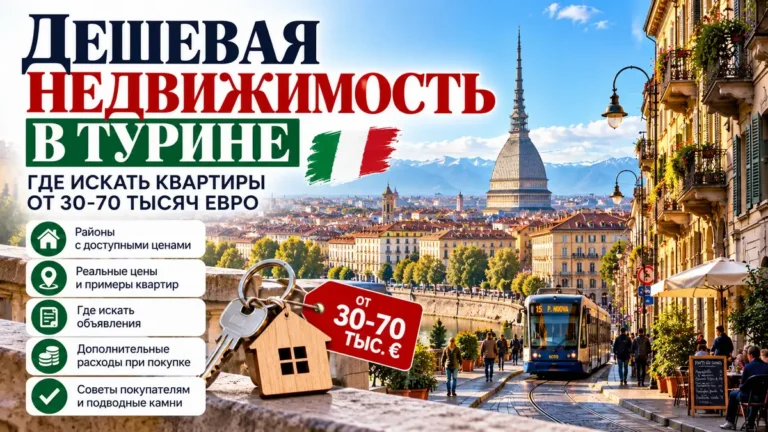 Дешевая недвижимость в Турине: где искать квартиры от 30-70 тысяч евро
