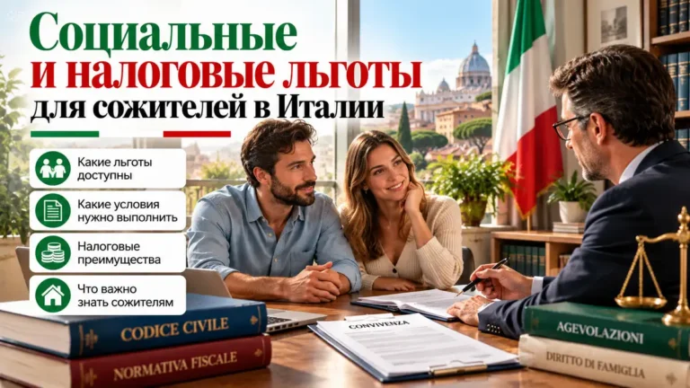 Социальные и налоговые льготы для сожителей в Италии