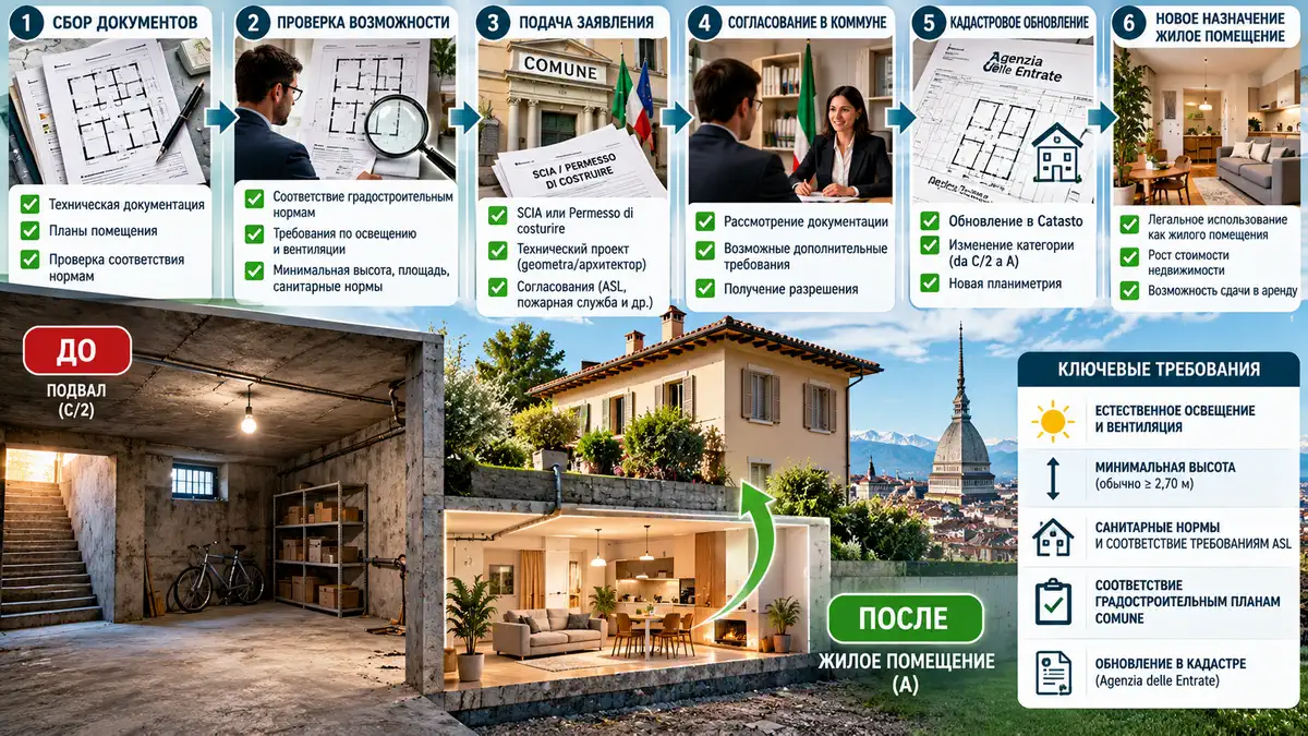 Документы для изменения назначения помещения в Италии