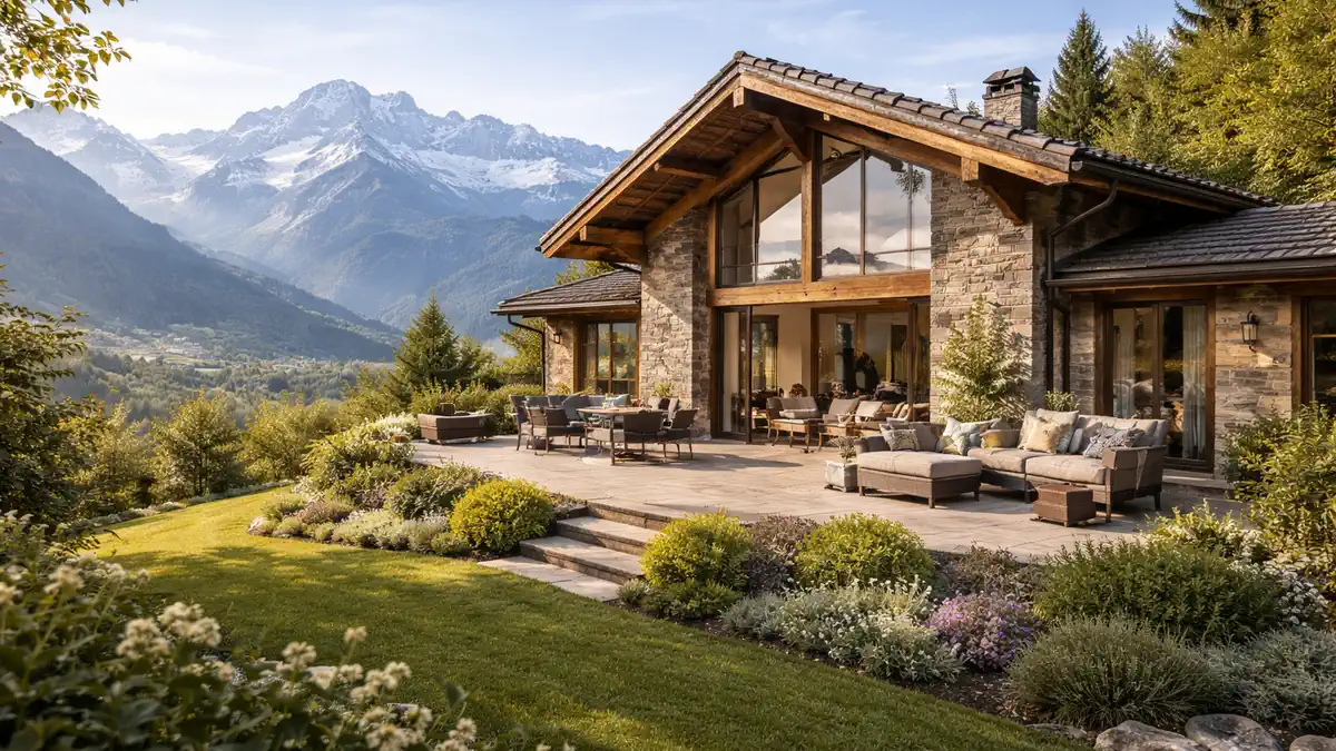 Альпийский дом недалеко от Турина Недвижимость в Альпах рядом с Турином