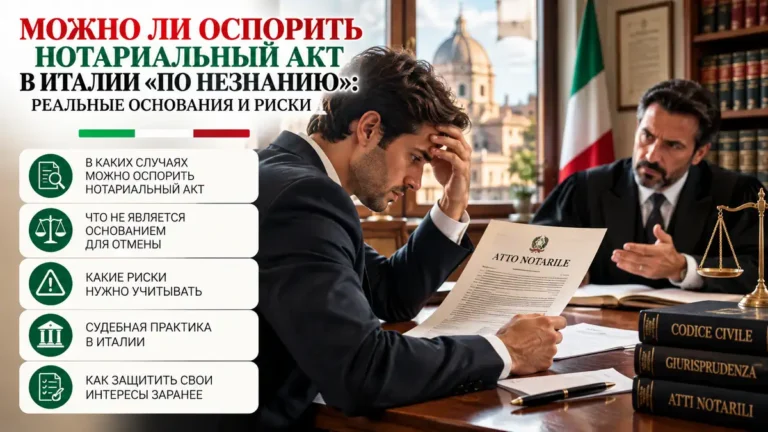 Можно ли оспорить нотариальный акт в Италии «по незнанию»: основания и риски