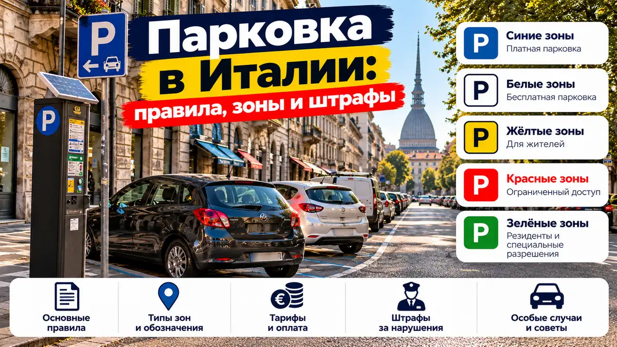 Парковка в Италии: синие и белые линии, штрафы и зоны ZTL