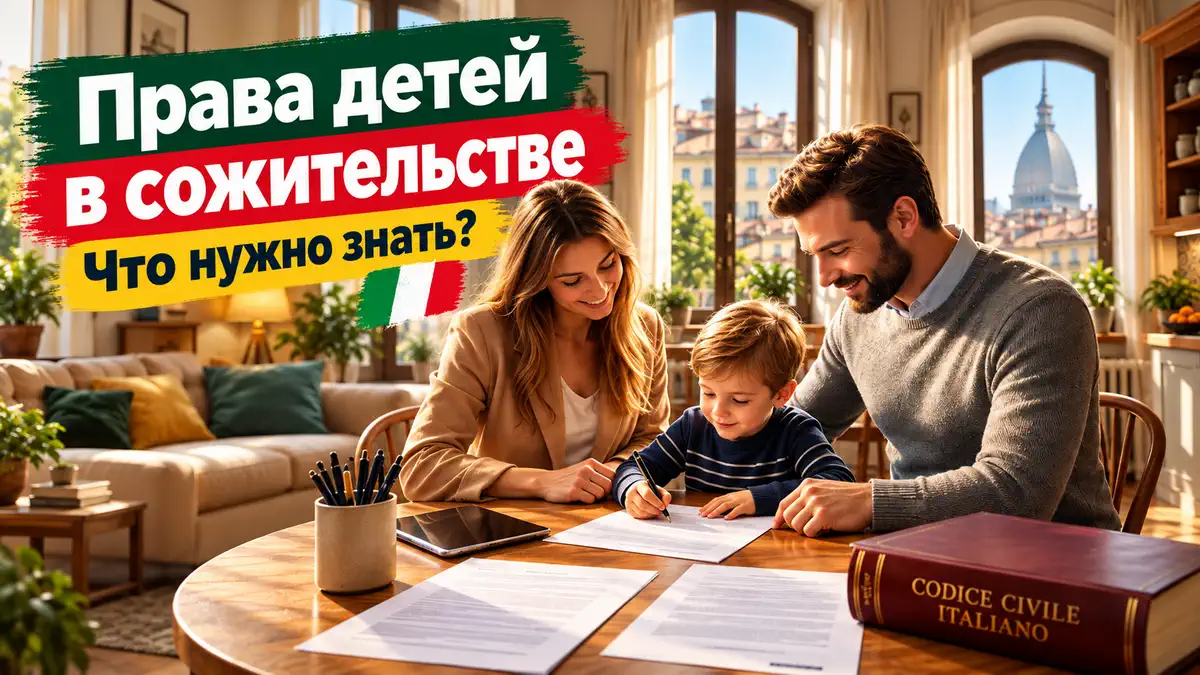Ребёнок и родители обсуждают права и обязанности в Италии