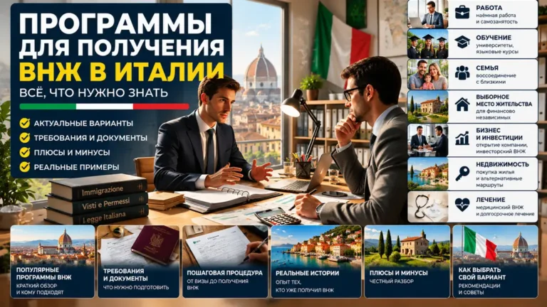 Способы получения ВНЖ в Италии: сравнение программ и оснований