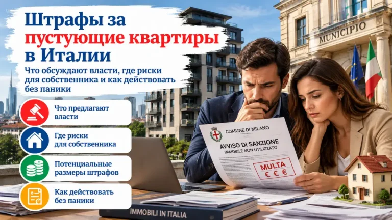 Штрафы за пустующие квартиры в Италии: что обсуждают власти и что делать собственнику