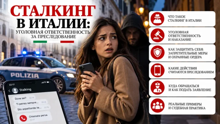 Сталкинг в Италии: уголовная ответственность за преследование