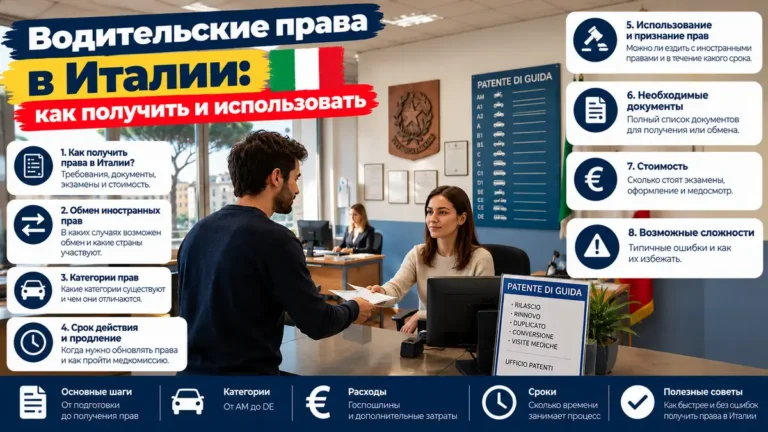 Водительские права в Италии в 2027 году: как получить, обменять и использовать иностранные права