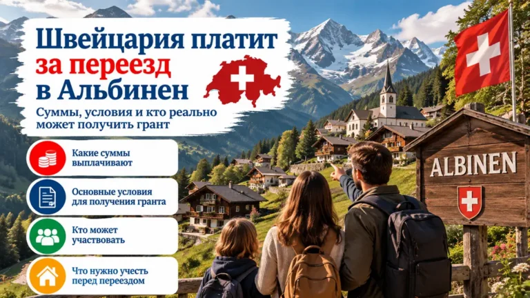Швейцария платит за переезд в Альбинен: суммы, условия и кто реально может получить грант