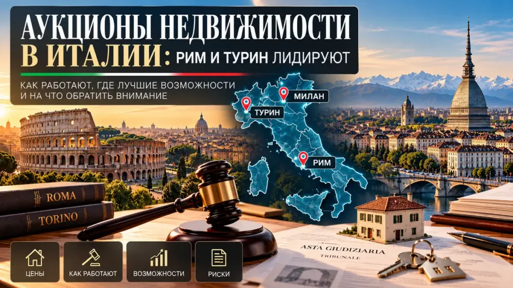 Аукционы недвижимости в Италии: Рим и Турин, ведущие города по количеству объектов на продажу