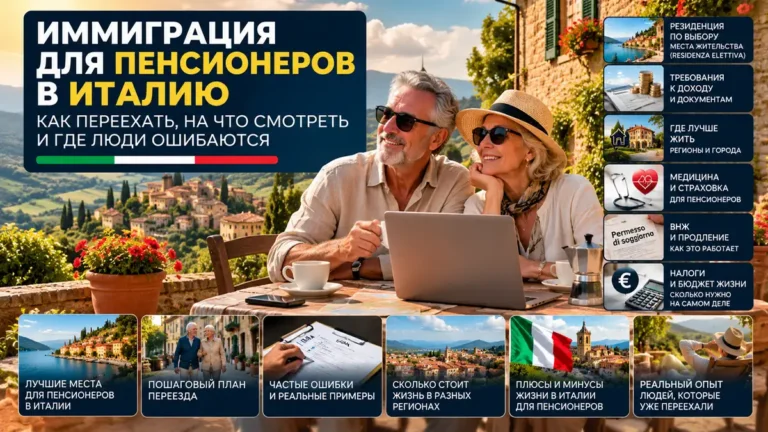 Иммиграция в Италию для пенсионеров: как переехать и оформить законное проживание