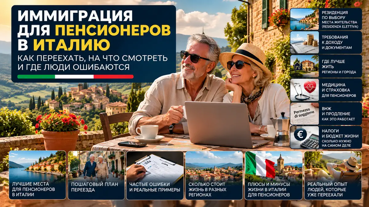 Иммиграция для пенсионеров в Италию: льготы и программы