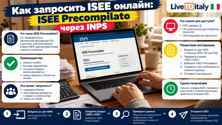 Как запросить ISEE онлайн: ISEE Precompilato 2026 через INPS