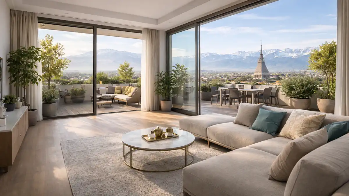 Квартира с видом на Альпы в Турине, Италия