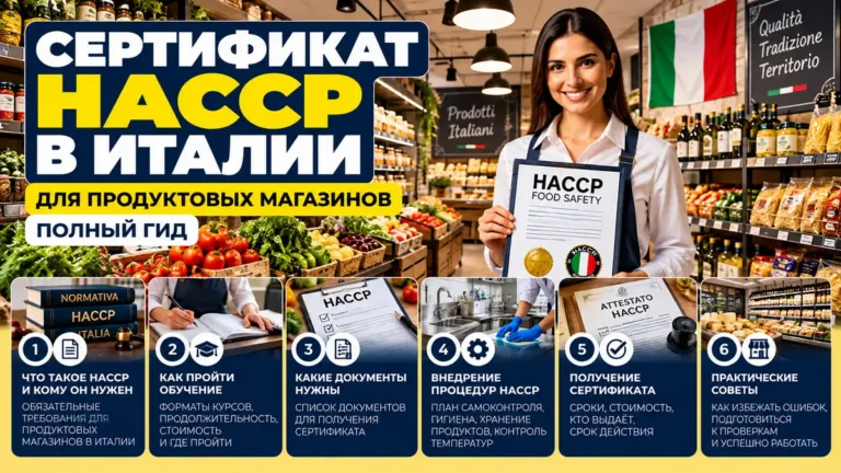 Сертификат HACCP в Италии для продуктового магазина: что нужно в 2026 году