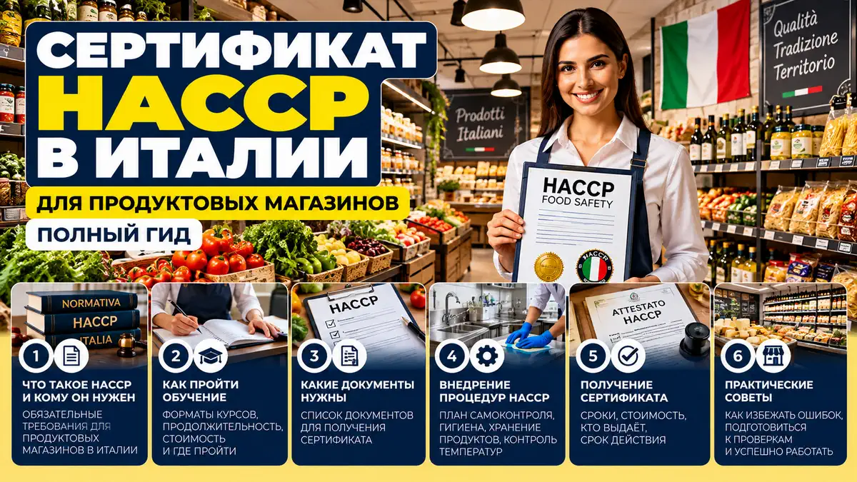 Сертификат HACCP в Италии — ключ к успешной работе продуктового магазина