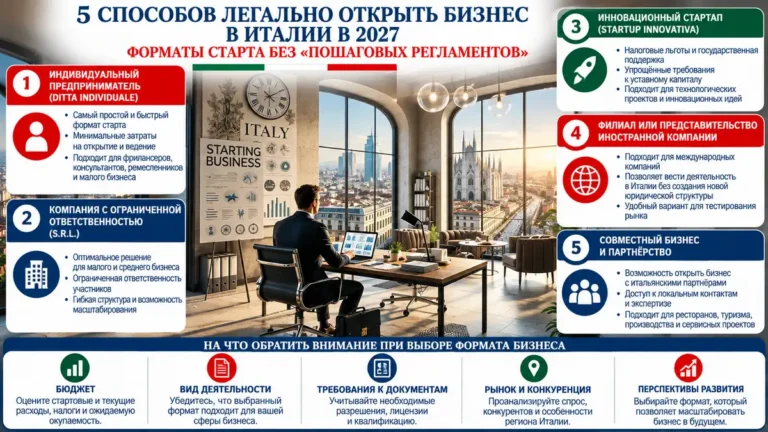 5 способов легально открыть бизнес в Италии: какой формат выбрать