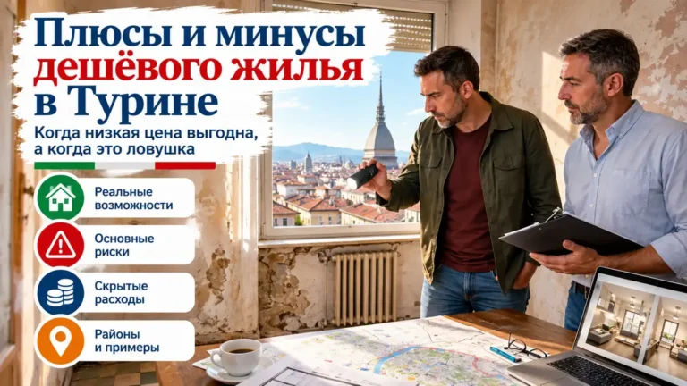 Плюсы и минусы дешёвого жилья в Турине: когда низкая цена выгодна, а когда это ловушка