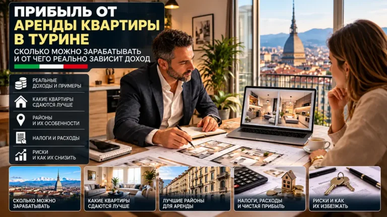 Прибыль от аренды квартиры в Турине: сколько реально можно получать и что решает результат