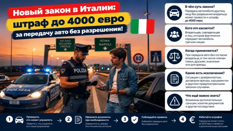 Можно ли дать свою машину другому человеку в Италии: доверенность, правило 30 дней и штрафы