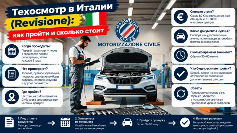Техосмотр автомобилей в Италии (Revisione): как пройти и сколько стоит