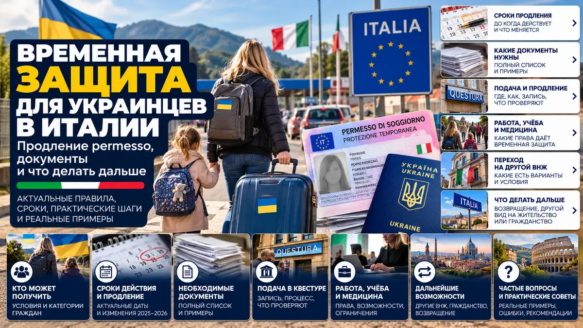 Защита и продление Пермессо ди Соджорно в Италии украинцам