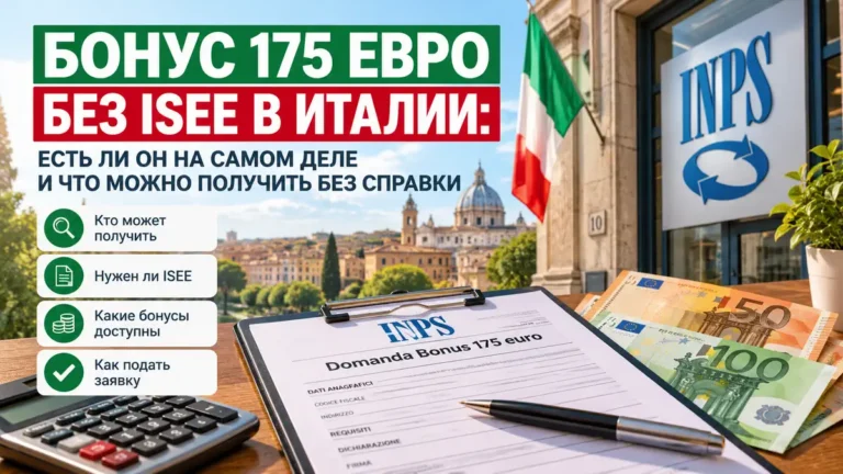 Бонус 175 евро без ISEE в Италии: есть ли он на самом деле и что реально можно получить без справки