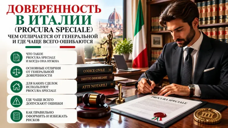 Доверенность в Италии (Procura Speciale) чем отличается от генеральной и где чаще всего ошибаются