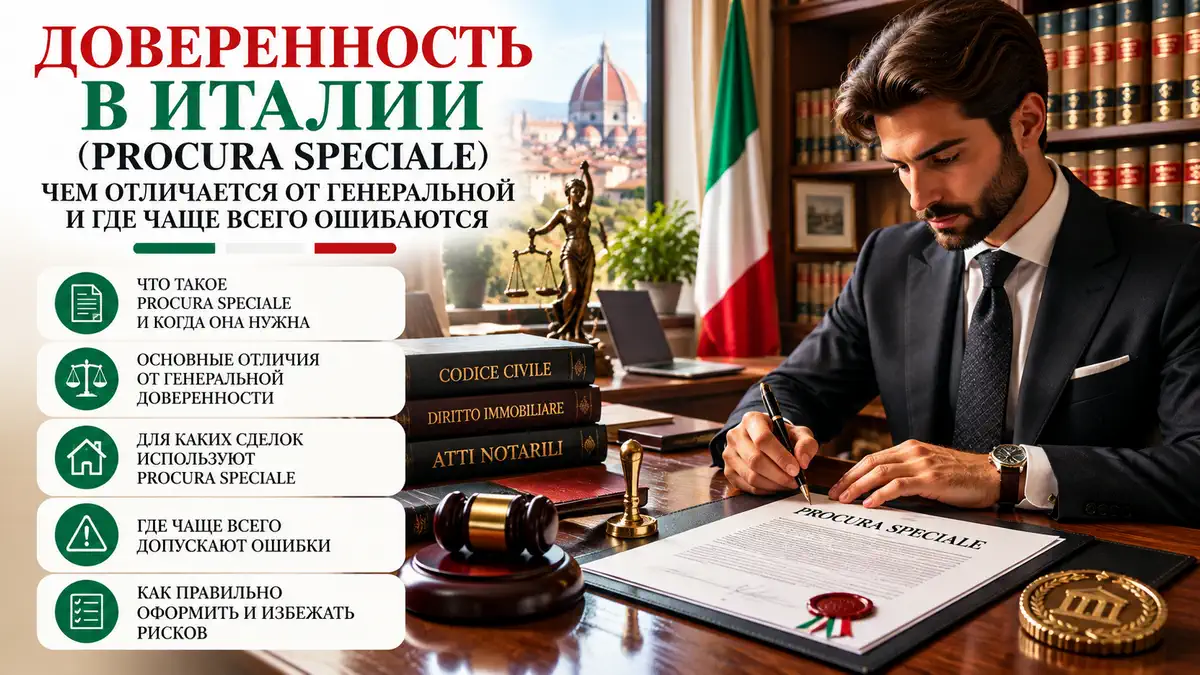 Procura Speciale – нотариальная доверенность в Италии на продажу недвижимости и представительство в суде