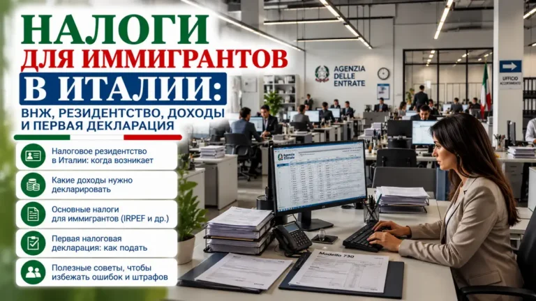 Налоги для иммигрантов в Италии: ВНЖ, резидентство, доходы и первая декларация